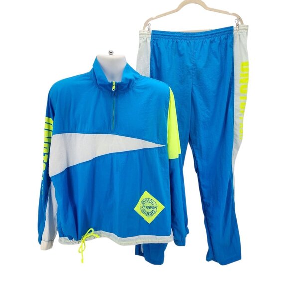 Vintage L.A. Gear Adult Large Track Suit 2 Piece Windbreaker Jacket Pants Blue
